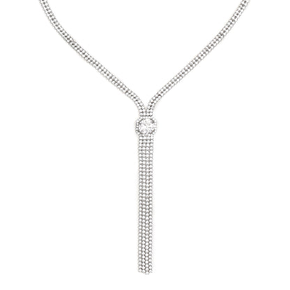 SOLITAIRE SILVER NECKLACE (LONG )