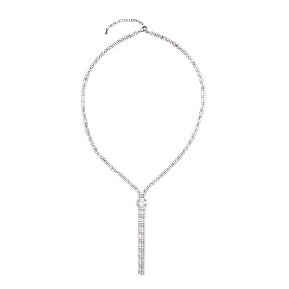 SOLITAIRE SILVER NECKLACE (LONG )